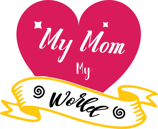 Mom's Heart T-shirt Design (White)