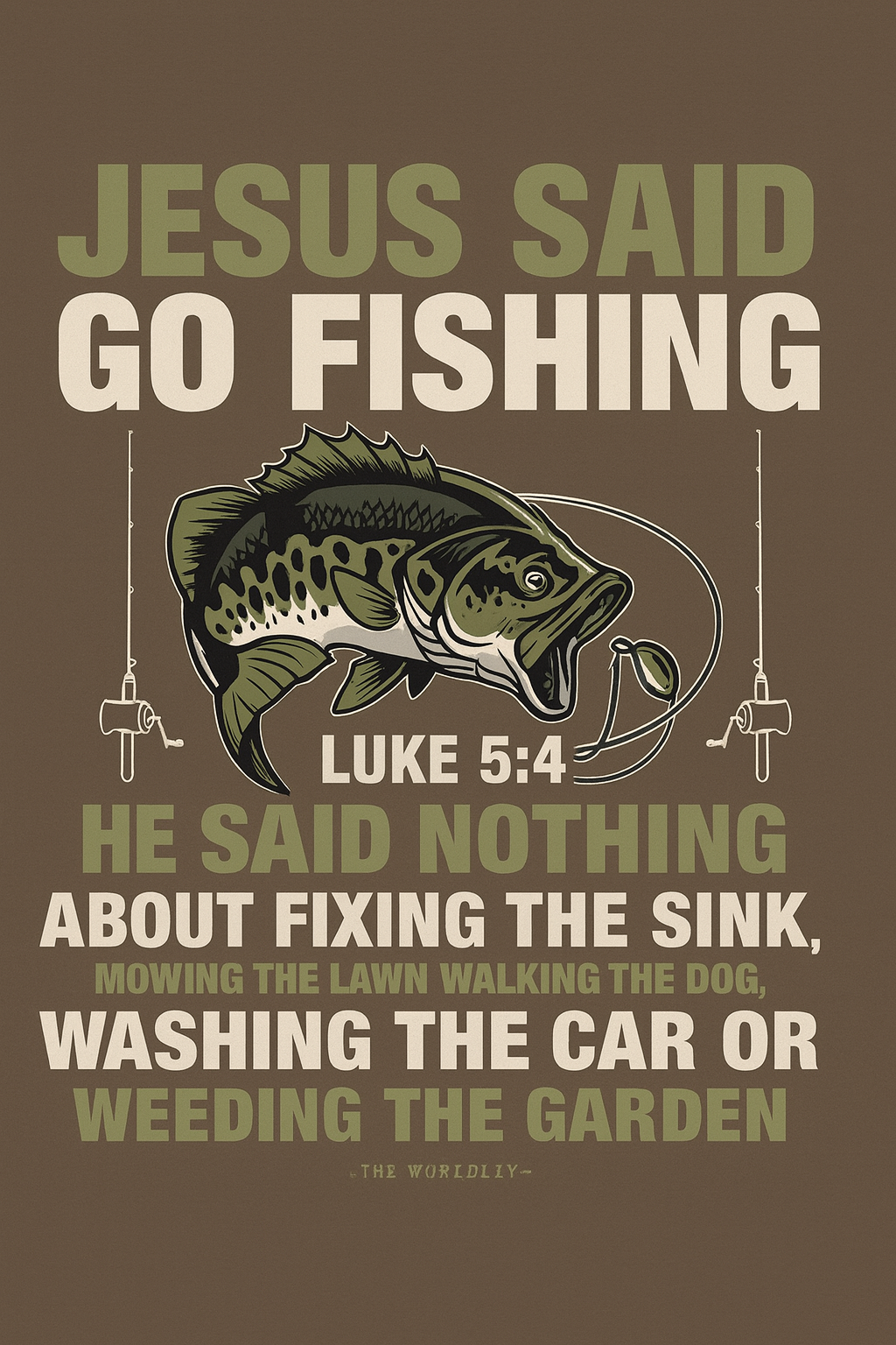 Jesus Said Go Fishing T-shirt (Black)