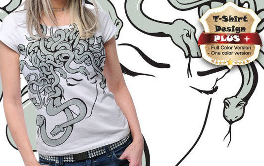 Medusa Graphic T-shirt Design (Black)