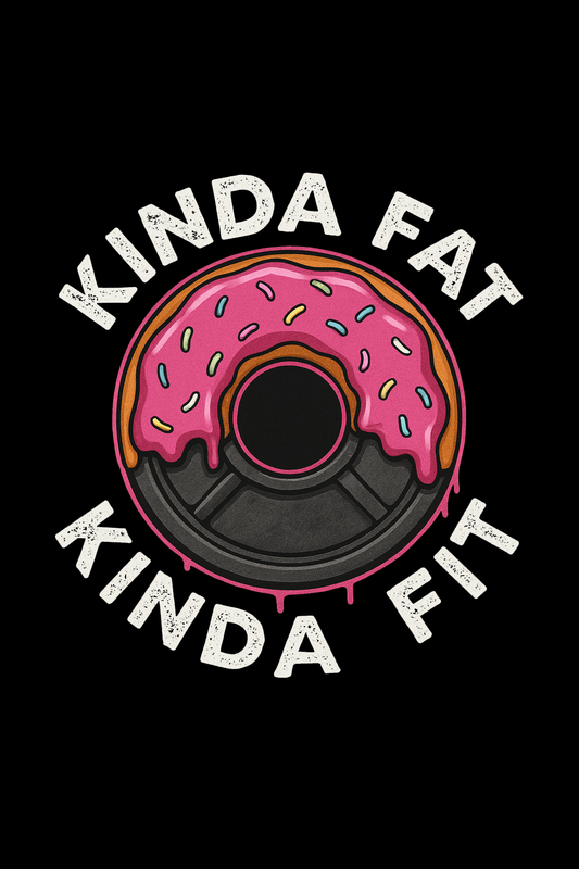 Kinda Fat Kinda Fit Donut Plate Gym Tee (Black)
