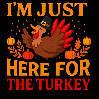 Thanksgiving Turkey Graphic Tee (Black)