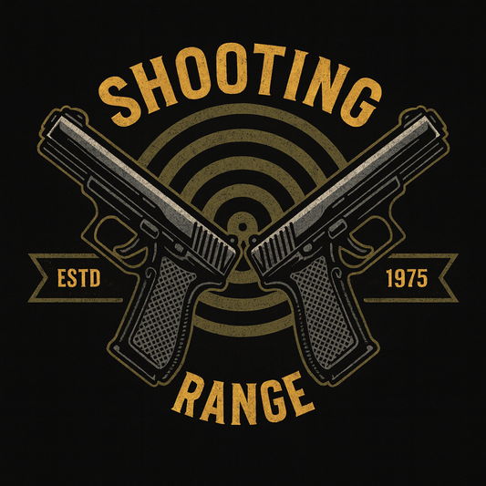 Shooting Range Twin Pistols Target Tee (Black)