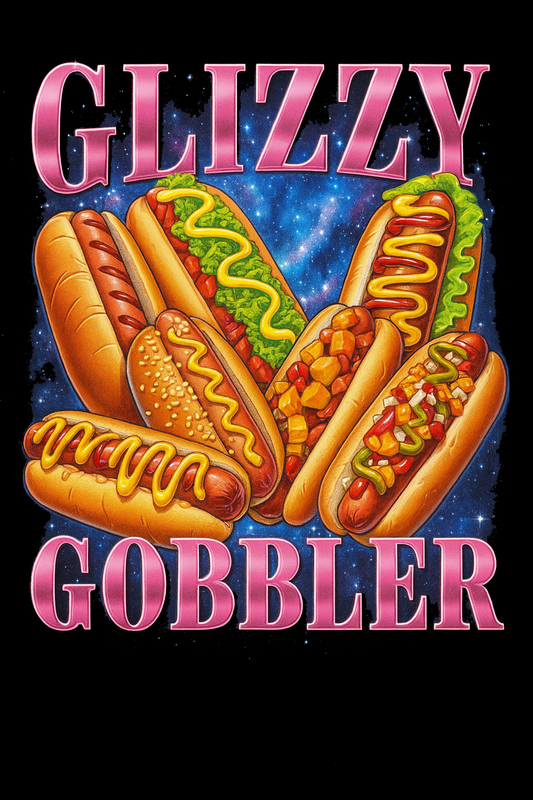 Glizzy Gobbler Hot Dog Galaxy Tee (Black)