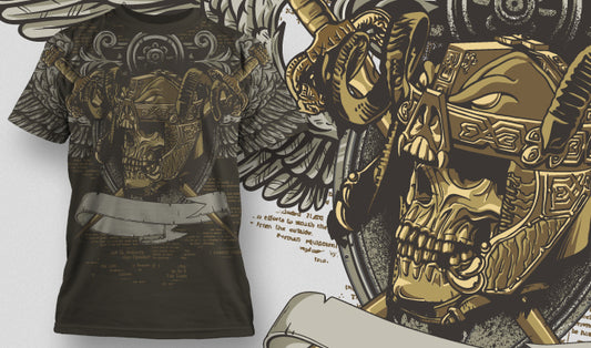 Warrior Skull Graphic Tee (Black)