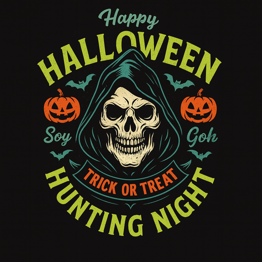Grim Reaper Trick Or Treat Hunting Night Tee (Black)