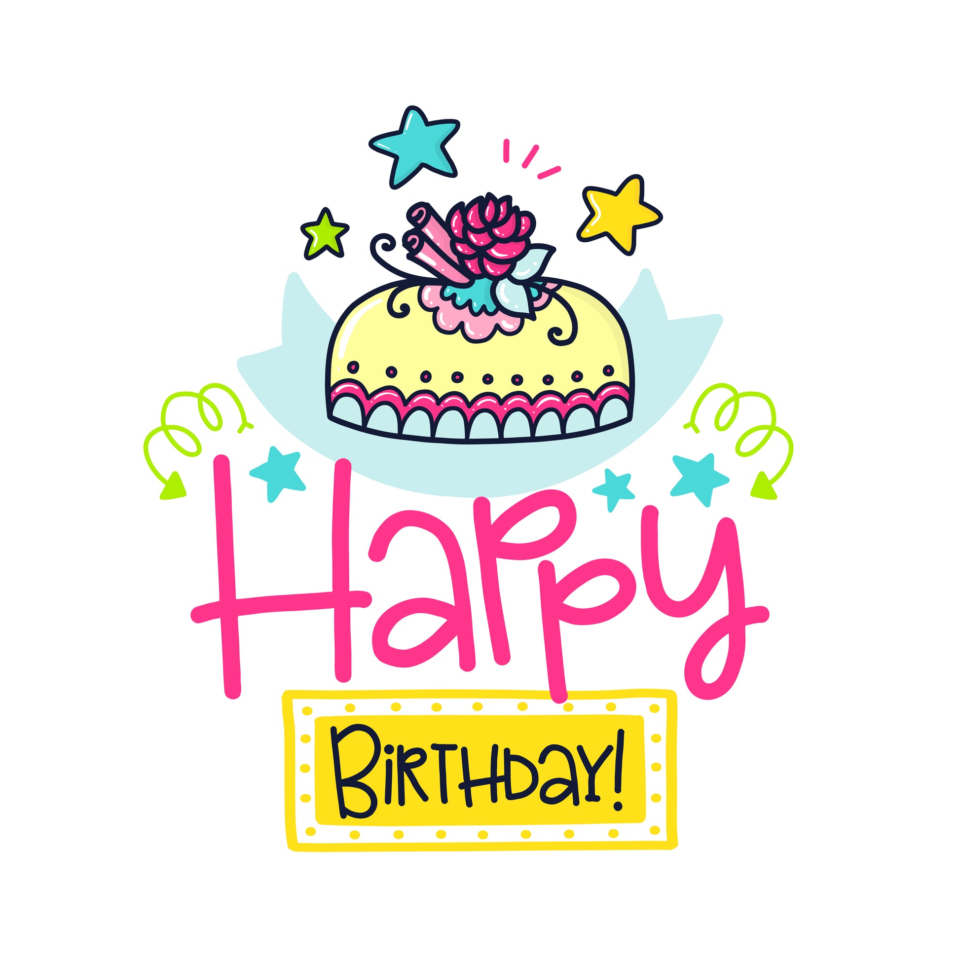 Happy Birthday Cake T-shirt (White)