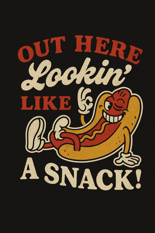 Lookin' Like A Snack Hot Dog Tee (Black)