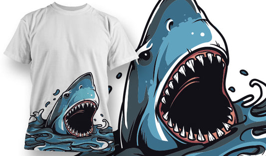 Shark Graphic T-shirt (White)