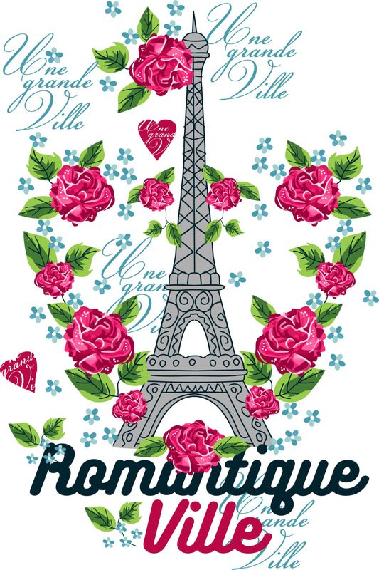 Romantic Parisian Floral T-shirt (White)