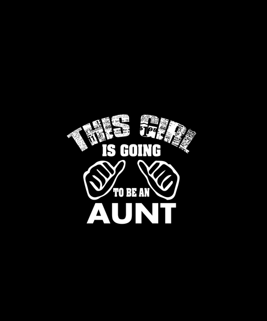 Excited Girl Aunt Announcement T-shirt (Black)