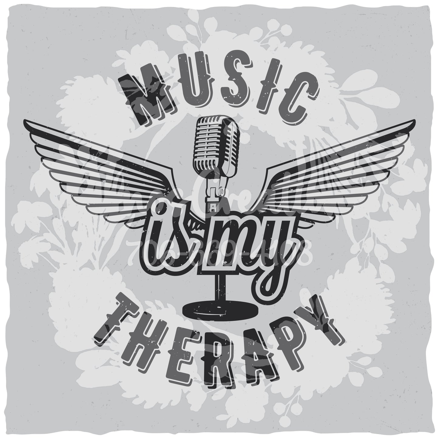 Music Therapy T-shirt (Black) [WM v1 a4d87ad8] [WM v1 bb82b915]
