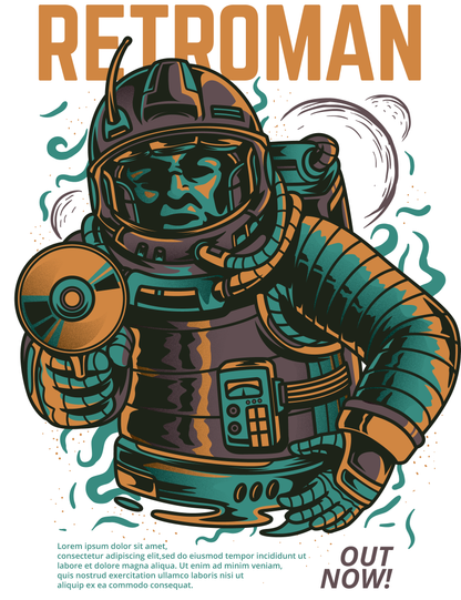 Retro Astronaut Graphic Tee (White)