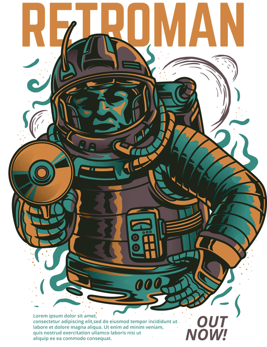 Retro Astronaut Graphic Tee (White)