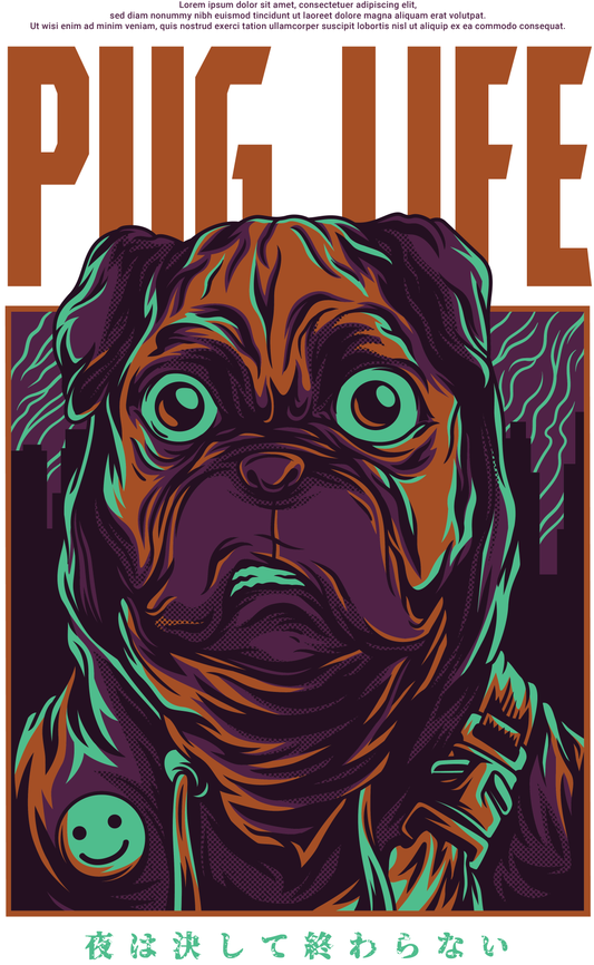 Pug Life Graphic T-shirt (White)