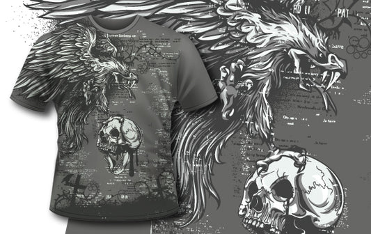 Eagle And Skull Graphic Tee (Black)