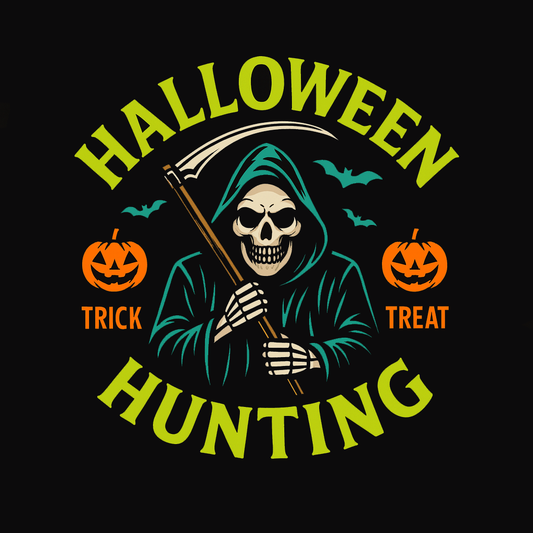 Halloween Hunting Grim Reaper Scythe Tee (Black)