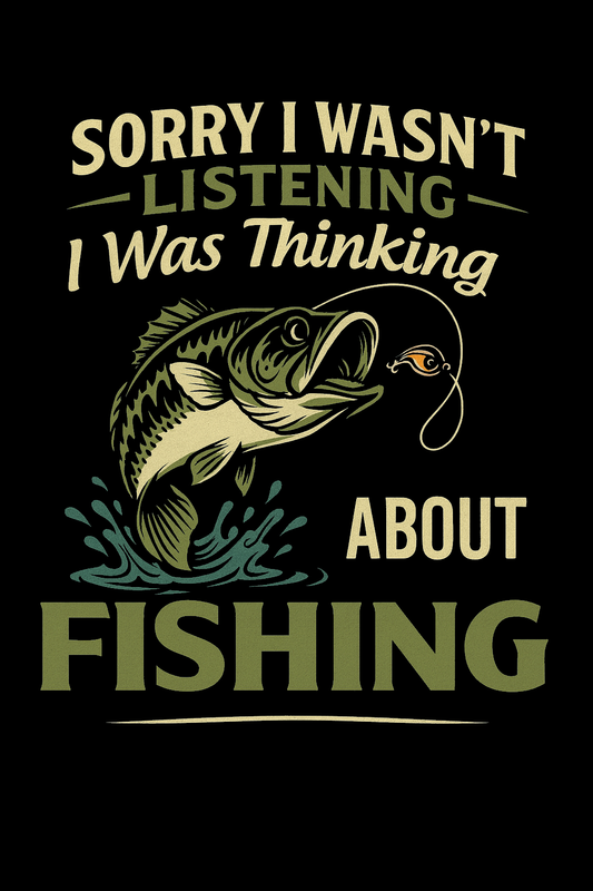 Sorry I Wasn’t Listening Fishing Tee (Black)