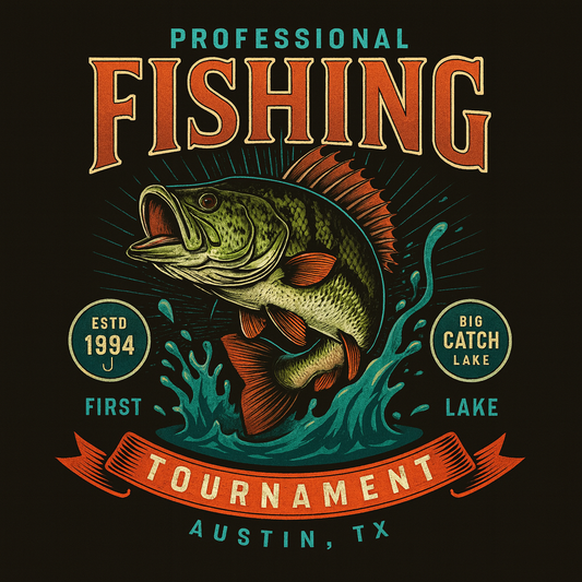 Professional Fishing Tournament Tee (Black)
