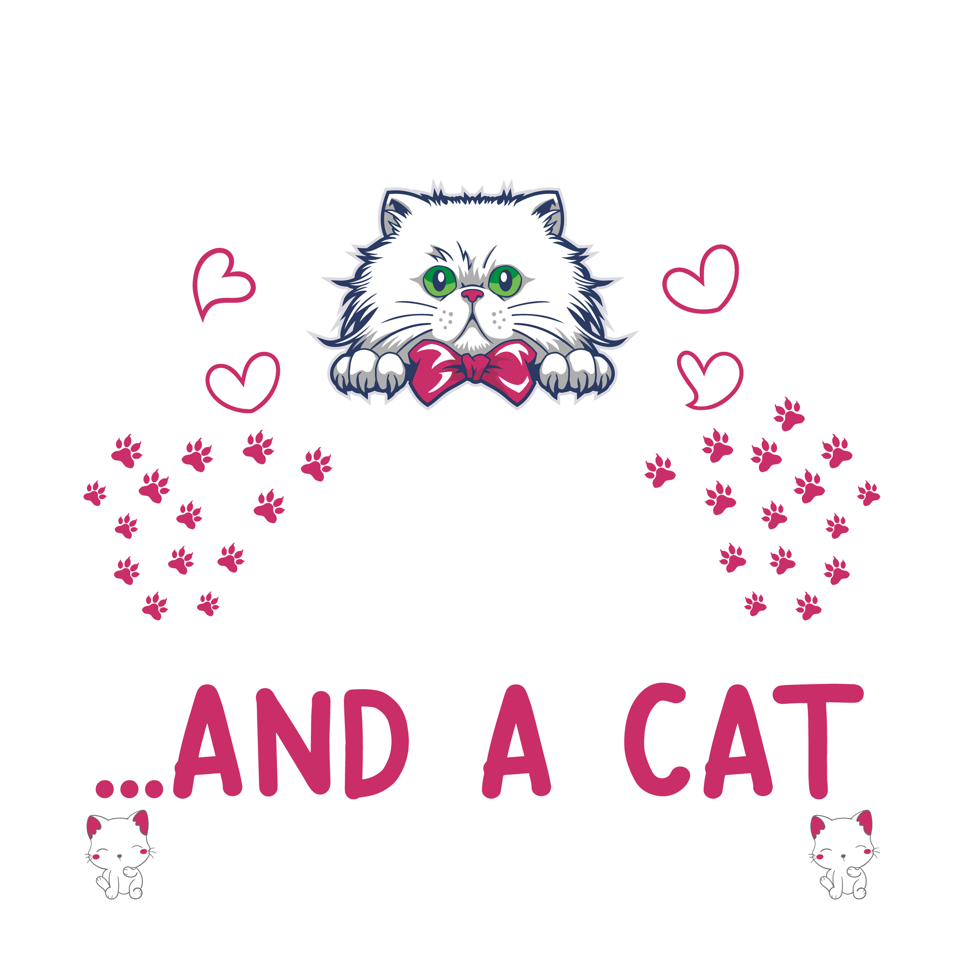 Cute Cat Graphic Tee (White)