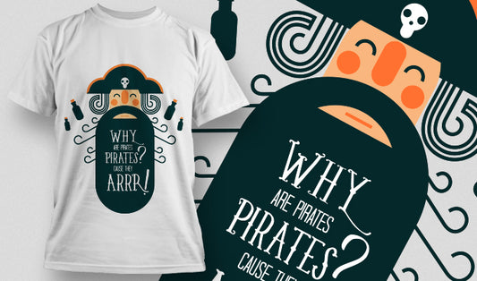 Humorous Pirate Graphic Tee (White)