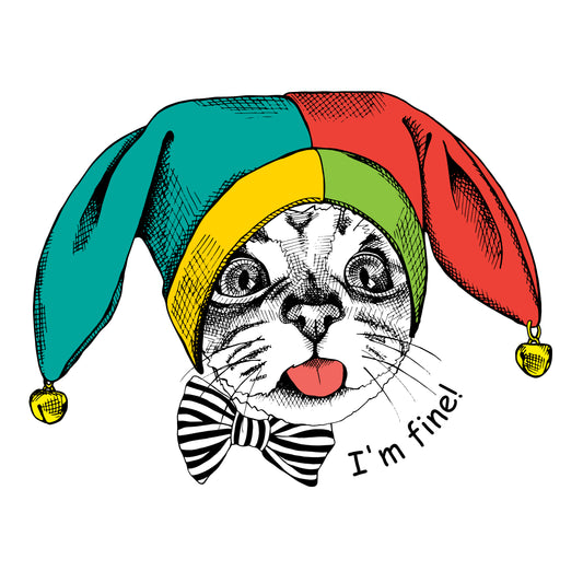 Playful Cat Graphic Tee (Black)