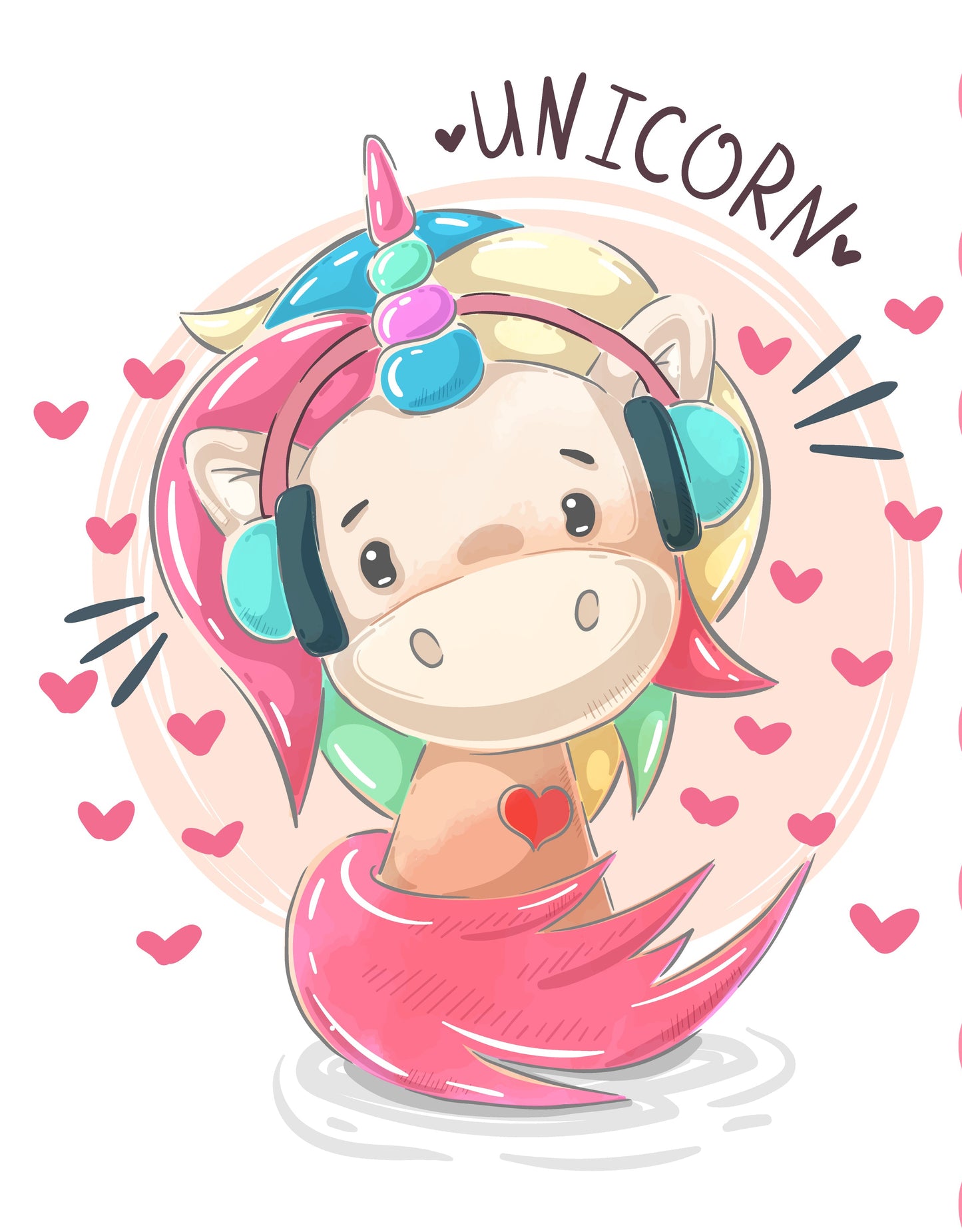 Cute Unicorn Graphic Tee (White)