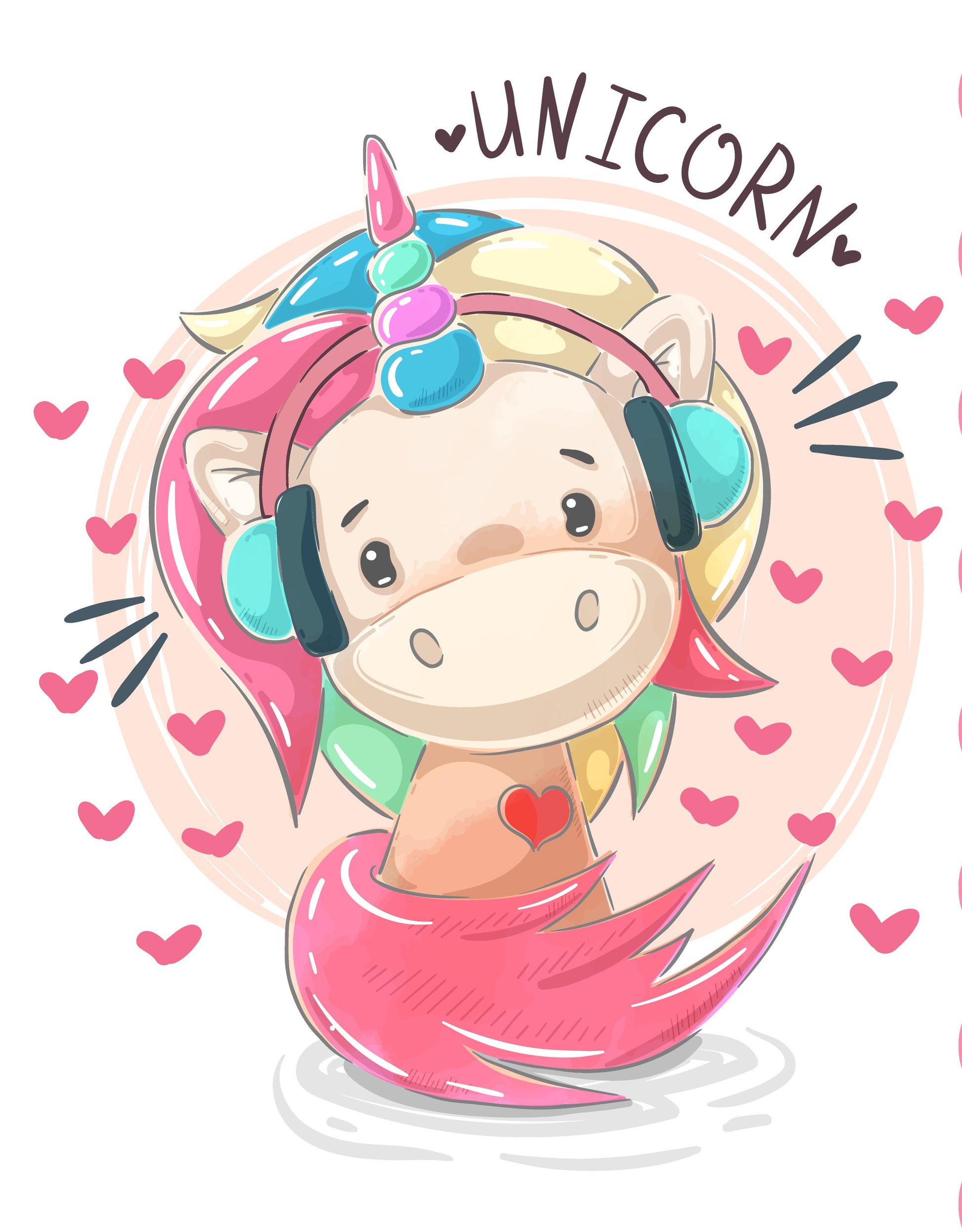 Cute Unicorn Graphic Tee (White)