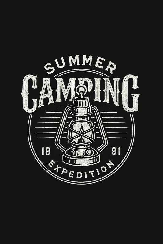 Summer Camping Expedition Lantern Tee (Black)