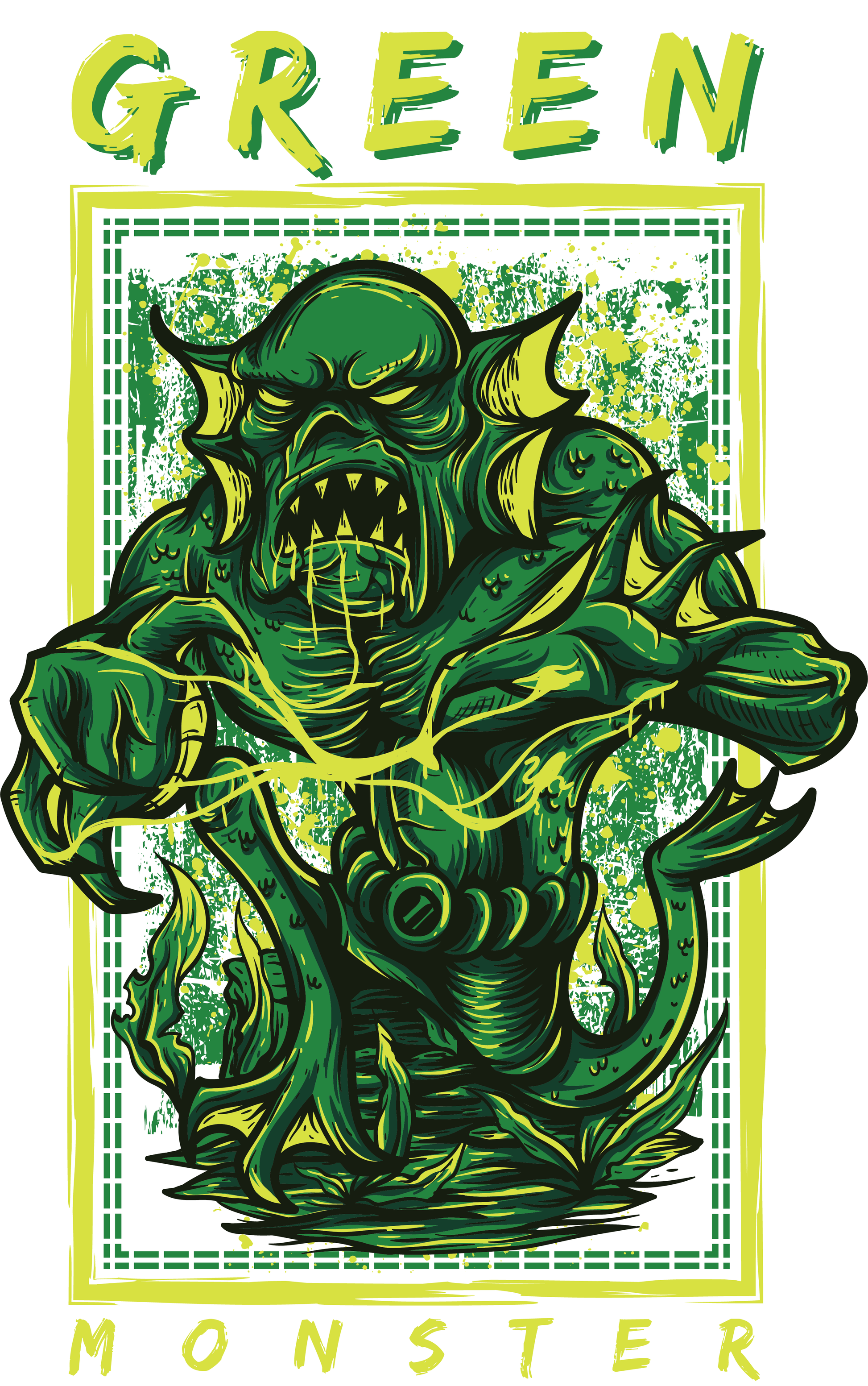 Green Monster Graphic Tee (White)