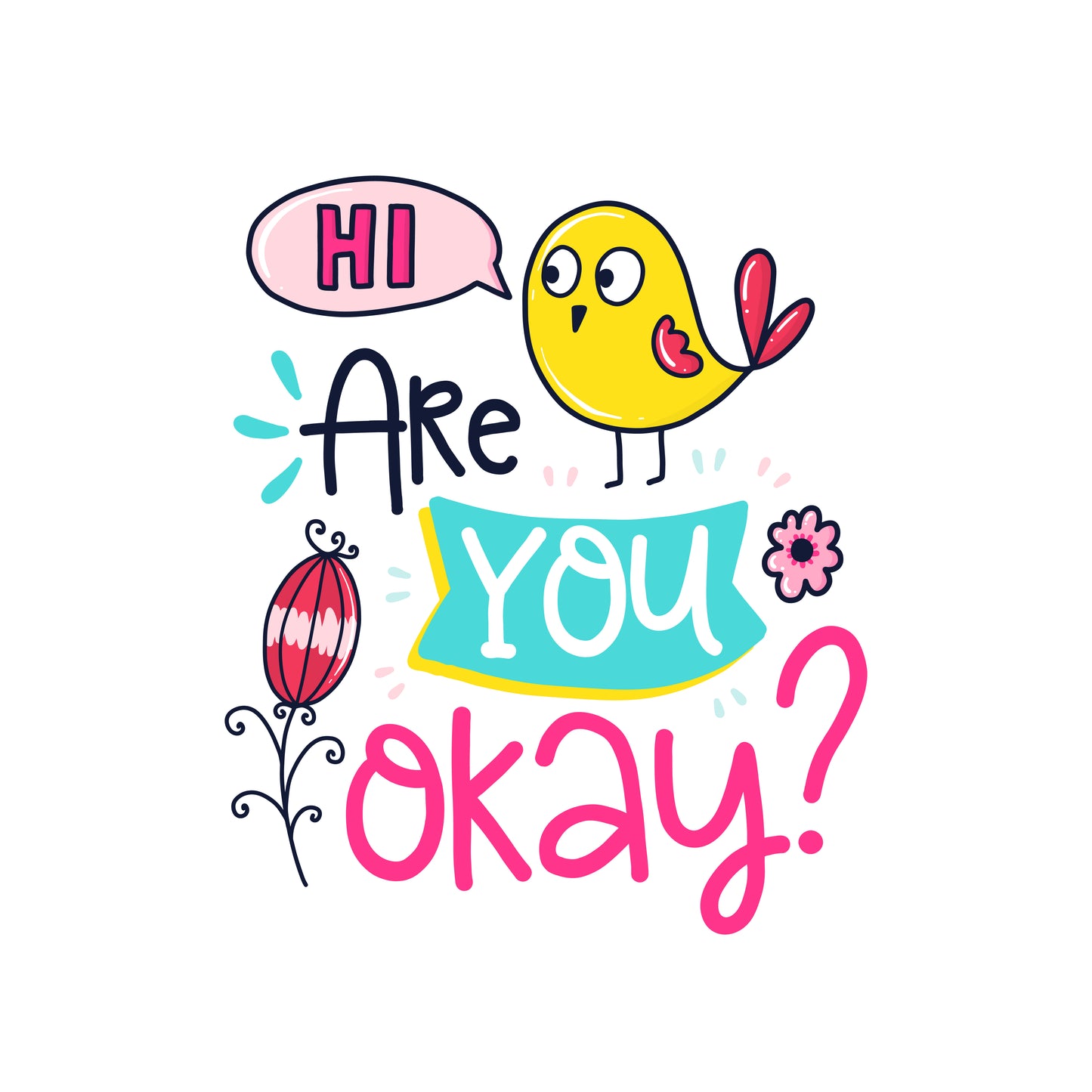 Cute Bird Graphic T-shirt (White)