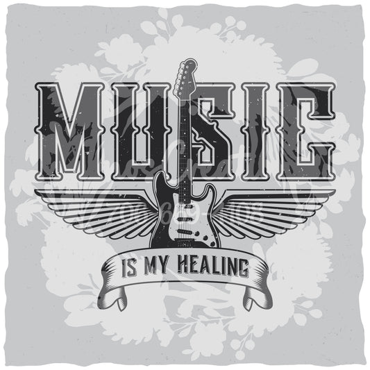 Music Is My Healing T-shirt (Black) [WM v1 92769508] [WM v1 43c54038]