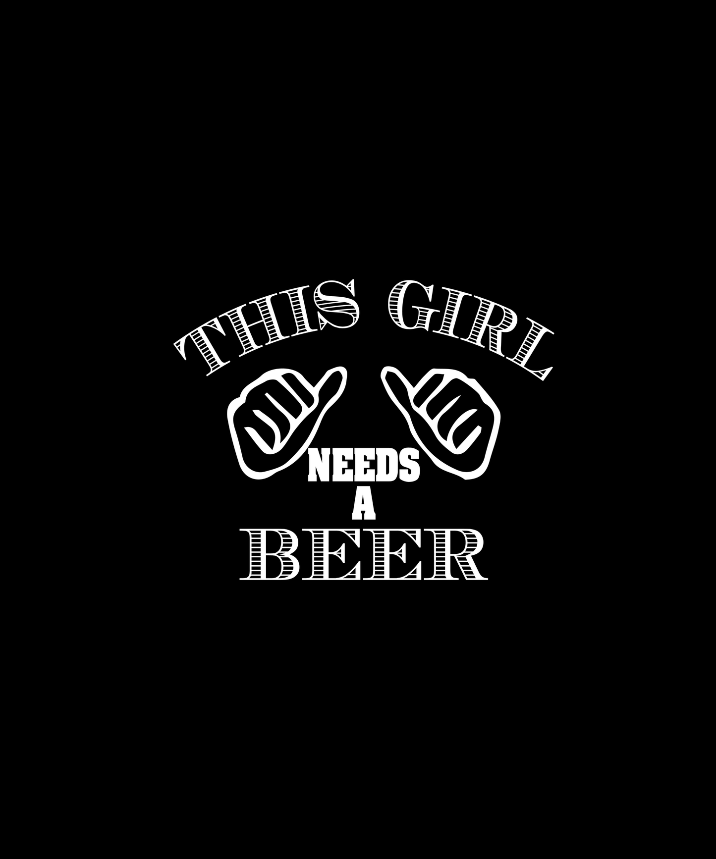 Girl Needs Beer Graphic Tee (Black)