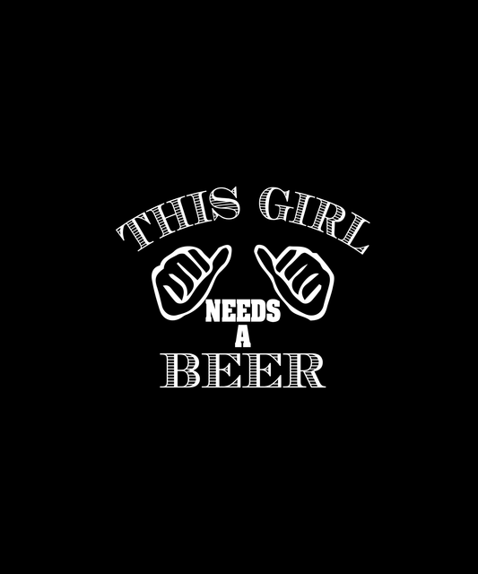 Girl Needs Beer Graphic Tee (Black)