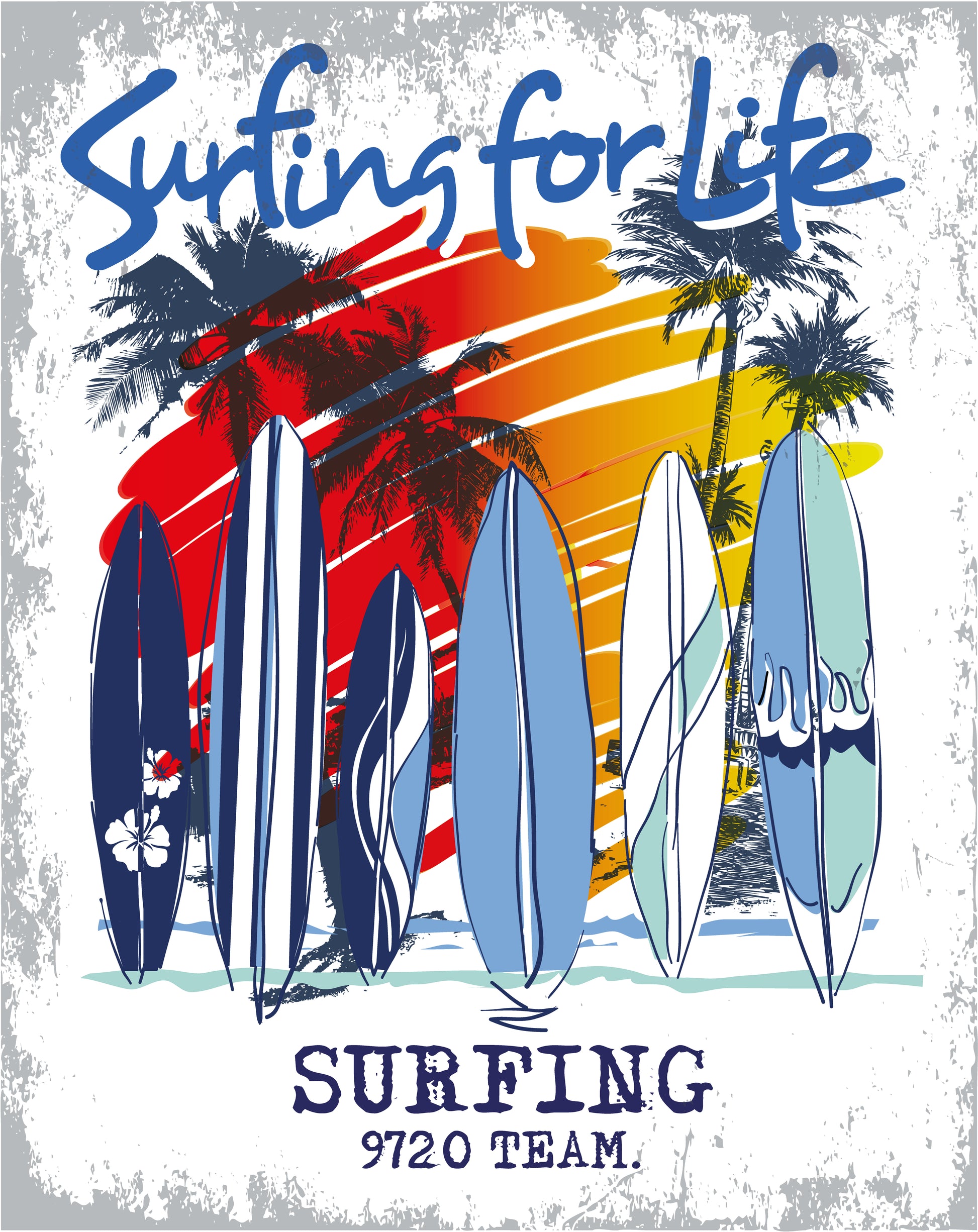 Surfing For Life T-shirt (Black)