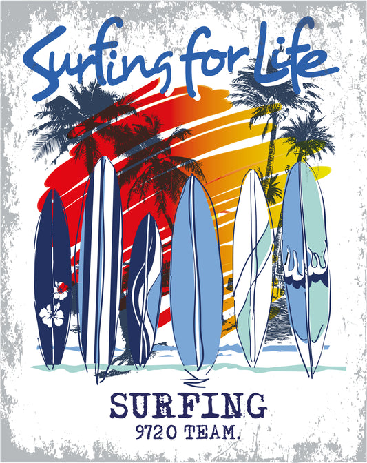 Surfing For Life T-shirt (Black)