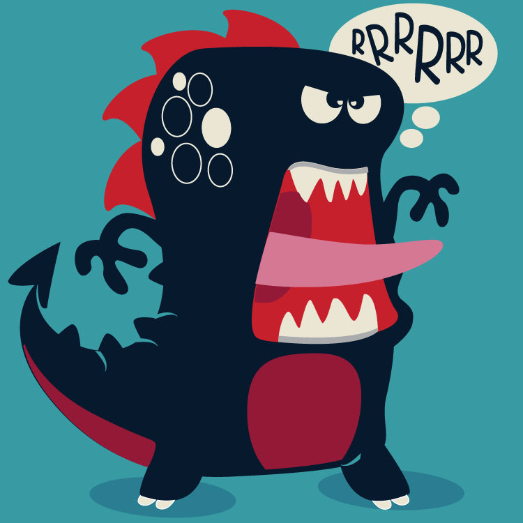 Cartoon Monster Graphic Tee (Black)