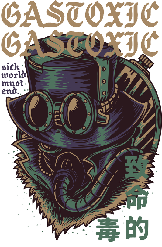 Gothic Gas Mask Graphic Tee (White)