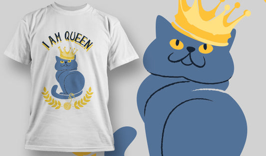 Queen Cat Graphic T-shirt (Black)