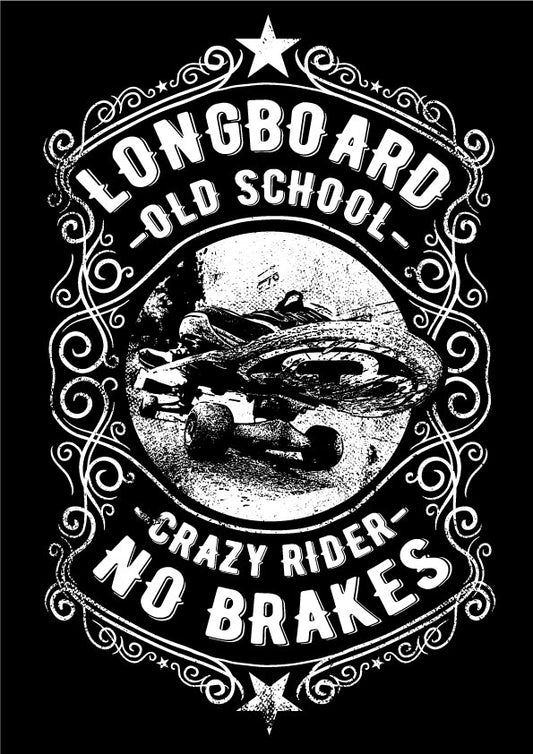 Old School Longboard T-shirt (Black)