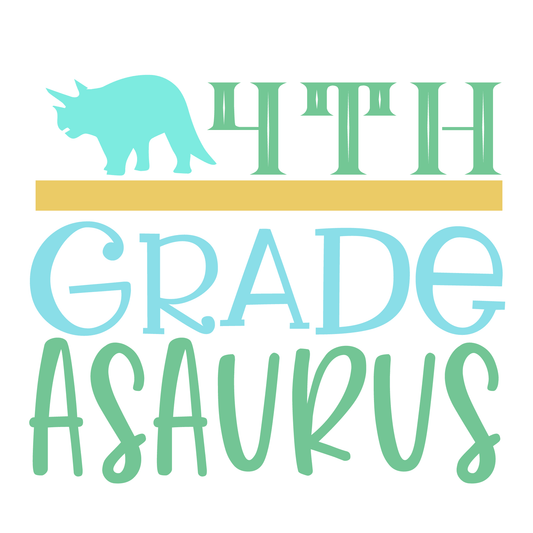 4th Grade-asaurus- Tee (White)