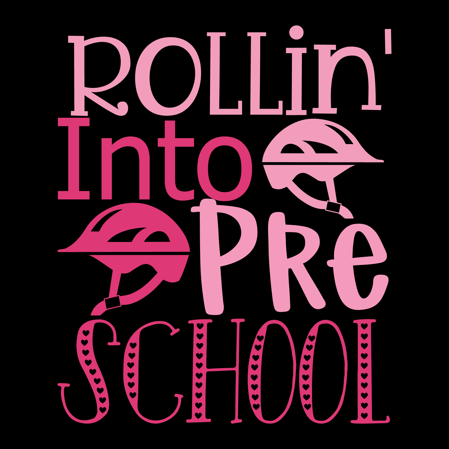 Rollin' Into Preschool T-Shirt (Black version)