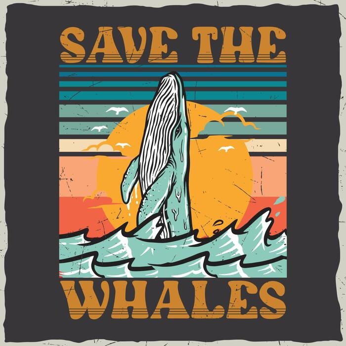 Save The Whales Graphic Tee (White)