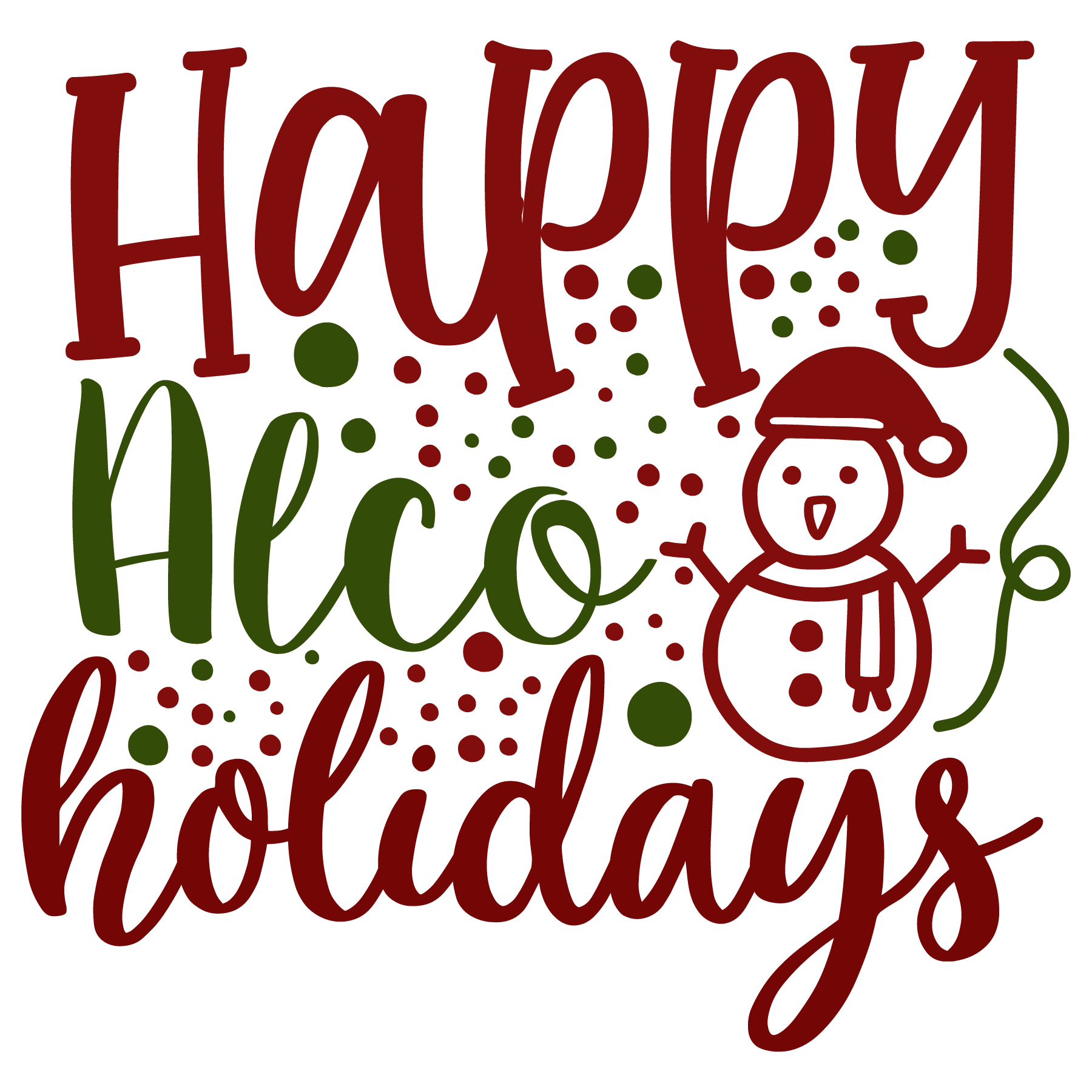 Happy Holidays Snowman T-shirt (White)