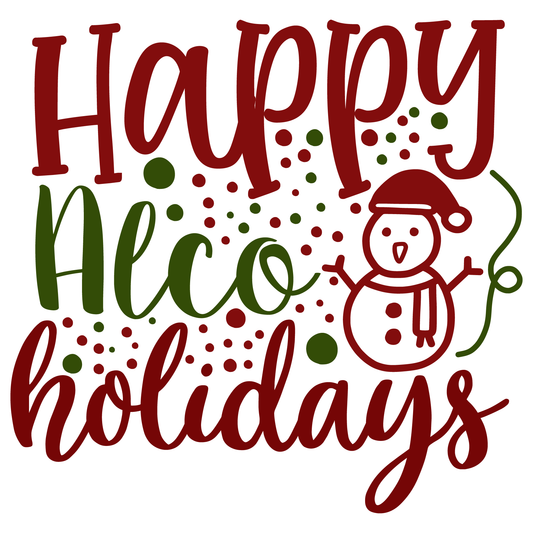 Happy Holidays Snowman T-shirt (White)
