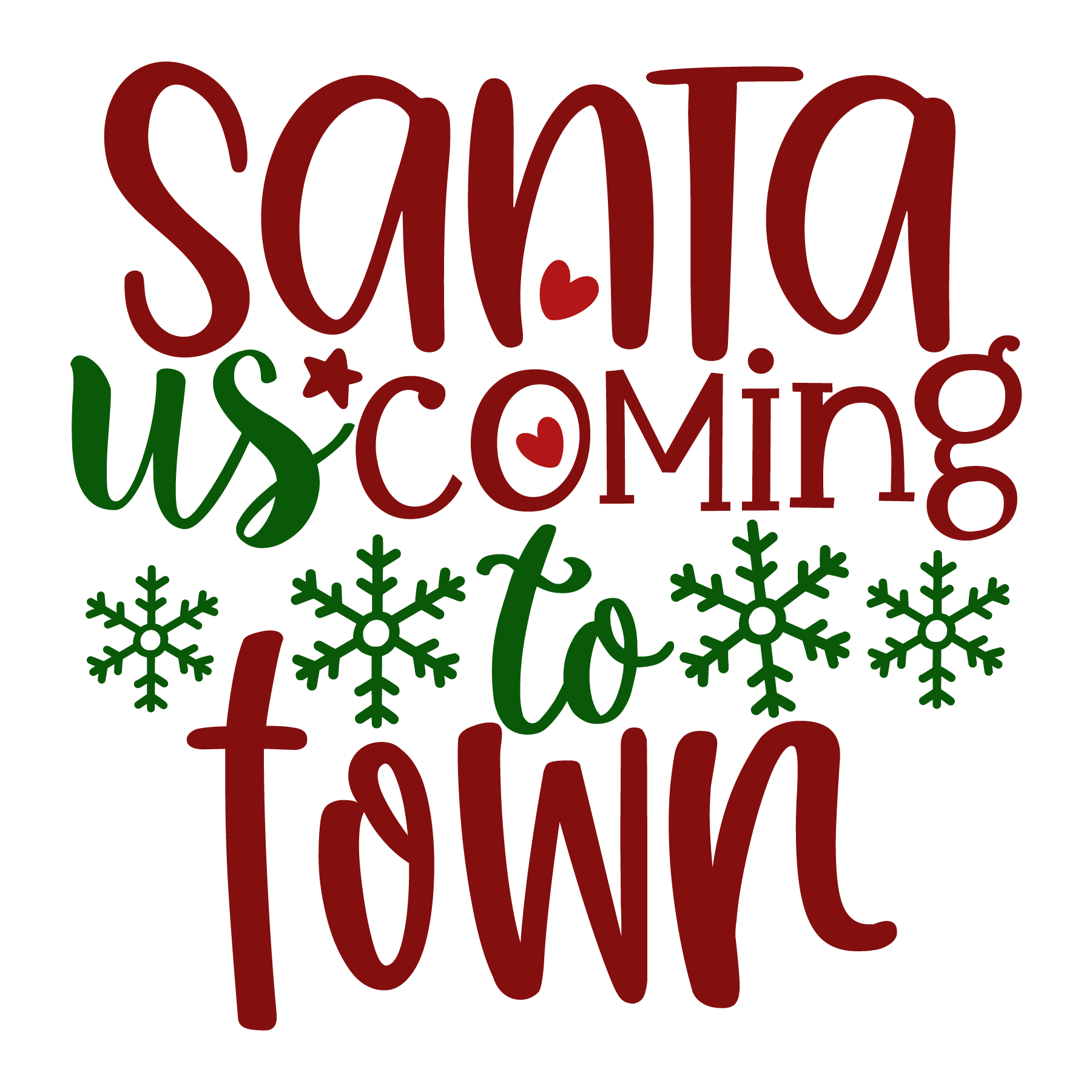 Santa Is Coming To Town T-shirt (White)