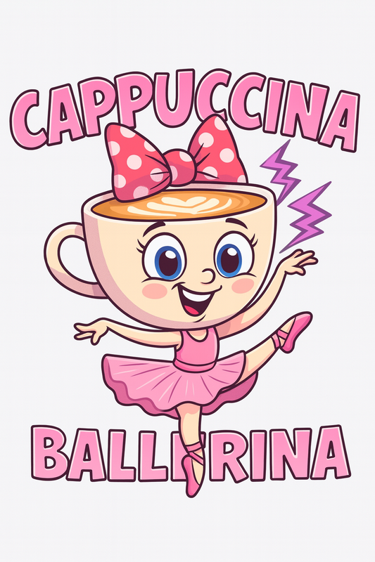 Italian Brainrot — Cappuccina Ballerina — Tee (White)