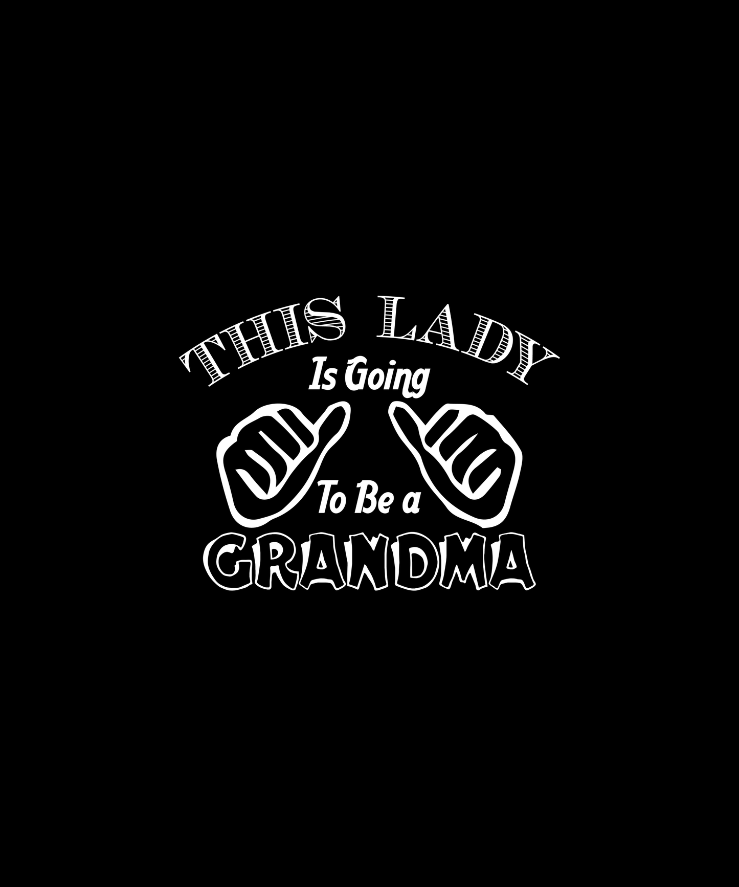 Excited Grandma Announcement T-shirt (Black)