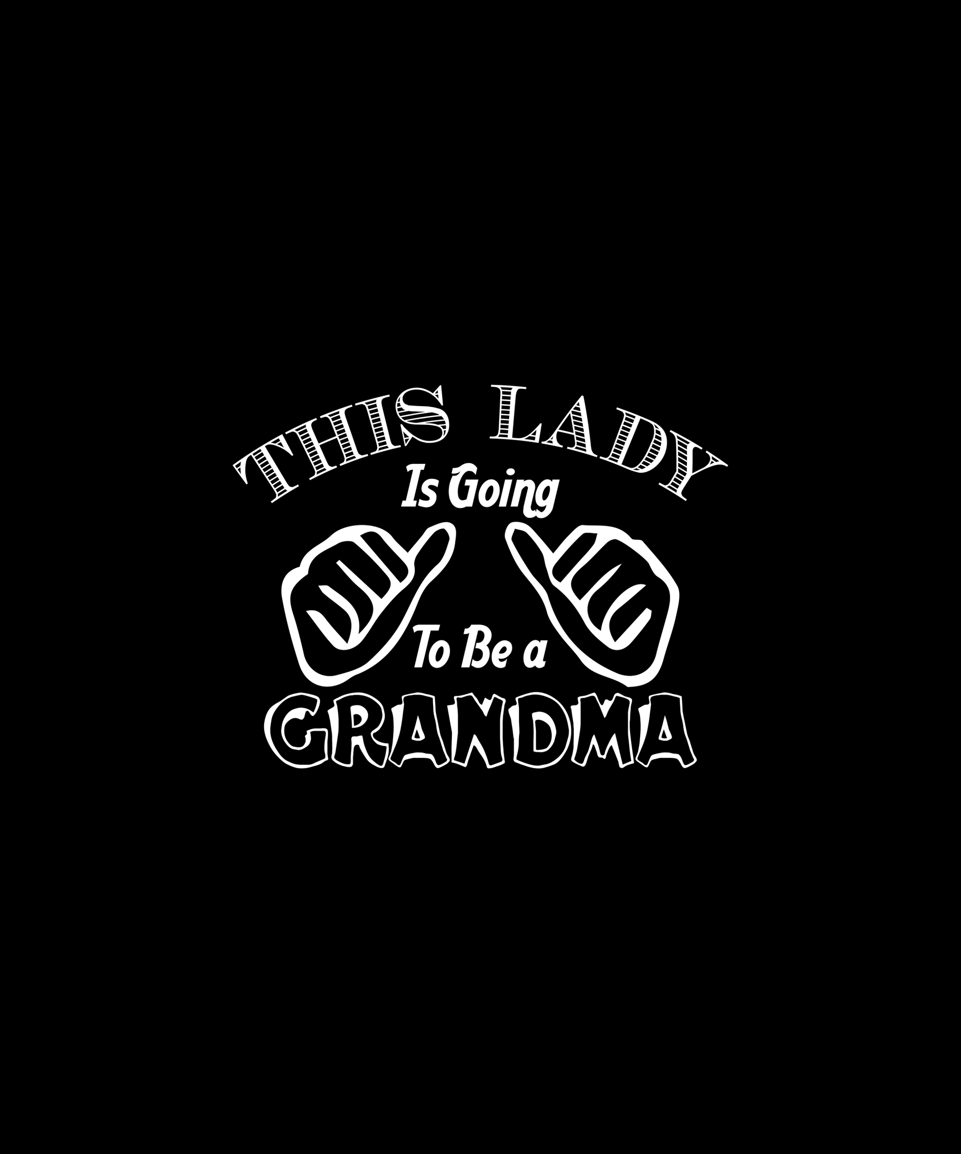 Excited Grandma Announcement T-shirt (Black)