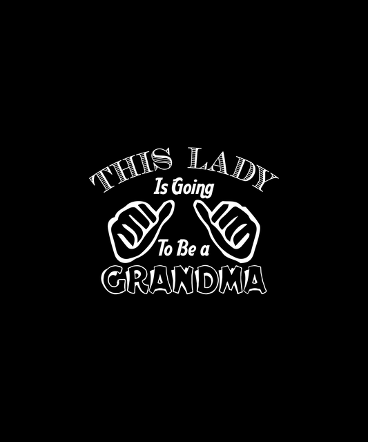 Excited Grandma Announcement T-shirt (Black)