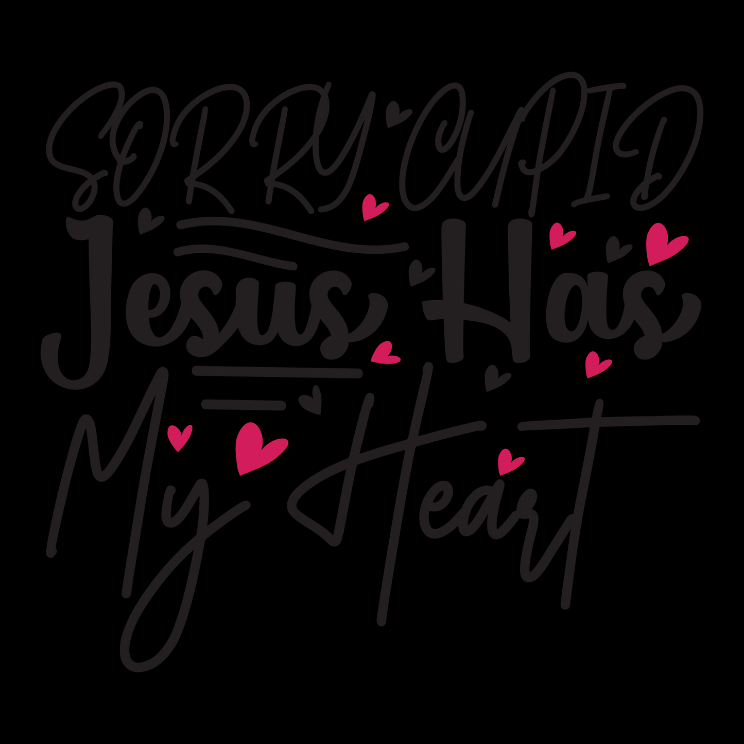 Cupid's Heart T-Shirt Design (Black version)